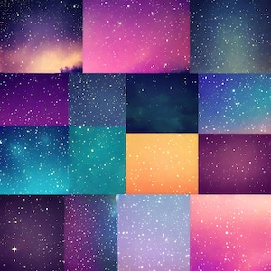 30 cliparts texture ciel nocturne, arrière-plans étoilés ciel nocturne, clipart jpg, illustration colorée, papier numérique étoiles de nuit, usage commercial