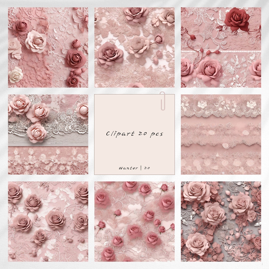 White Roses Overlay Rose Lace Overlays - Rose Lace Digital Paper PNG Clipart 20 Png,for ...