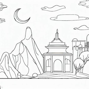 80+ Minimalist Scenery Coloring Pages for Adults, kids Printable Coloring Book,adult coloringpages,Coloring Book,downloadable coloring pages