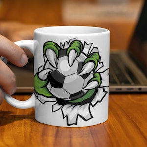 3D Cracked football Mug Wrap, 11oz And 15oz Mug Template, Mug Sublimation Design, Mug Wrap Template,Instant Digital Download PNG,transparent