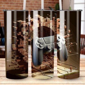 Videospielbecher 12, Controller Gamer 20 Unzen Skinny Tumbler Sublimation Design Digitaler Download PNG, NUR DIGITAL, Videospiel-Player