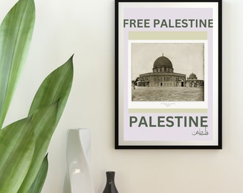 Travel Poster Visit Palestine Vintage Travel Art Print, Wall Art for Home Office Decor
