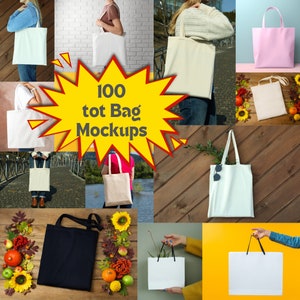 100 Tote Bag Mockups Bundle, AOP Tote Bag Mockups, Canvas Bag Mockups, Natural Shopping Bag Mockups, Print On Demand Mockup, Canva Mockup