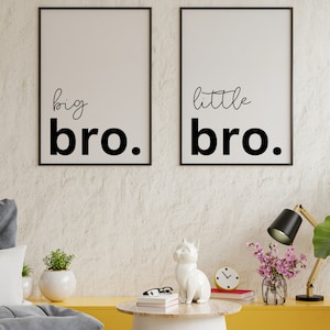 Big Bro Little Bro, 2er-Set Prints, Kinderzimmer Wandkunst, Jungen Zimmer Dekor, Kinderzimmer, großer Bruder, kleiner Bruder, druckbare Wandkunst Zimmer
