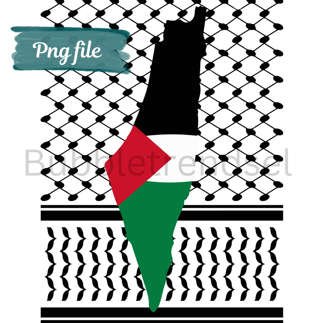 Keffiyeh in Shape of Palestine Map Outline Png Digital File, Kufiya, Palestine, Tatreez Etsy