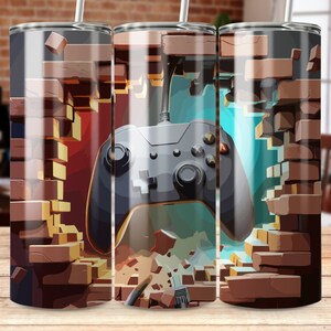 Video Gaming Tumbler 11, Controller Gamer 20 oz Skinny Tumbler Sublimation Design Digitaler Download PNG, NUR DIGITAL, Videospiel-Player