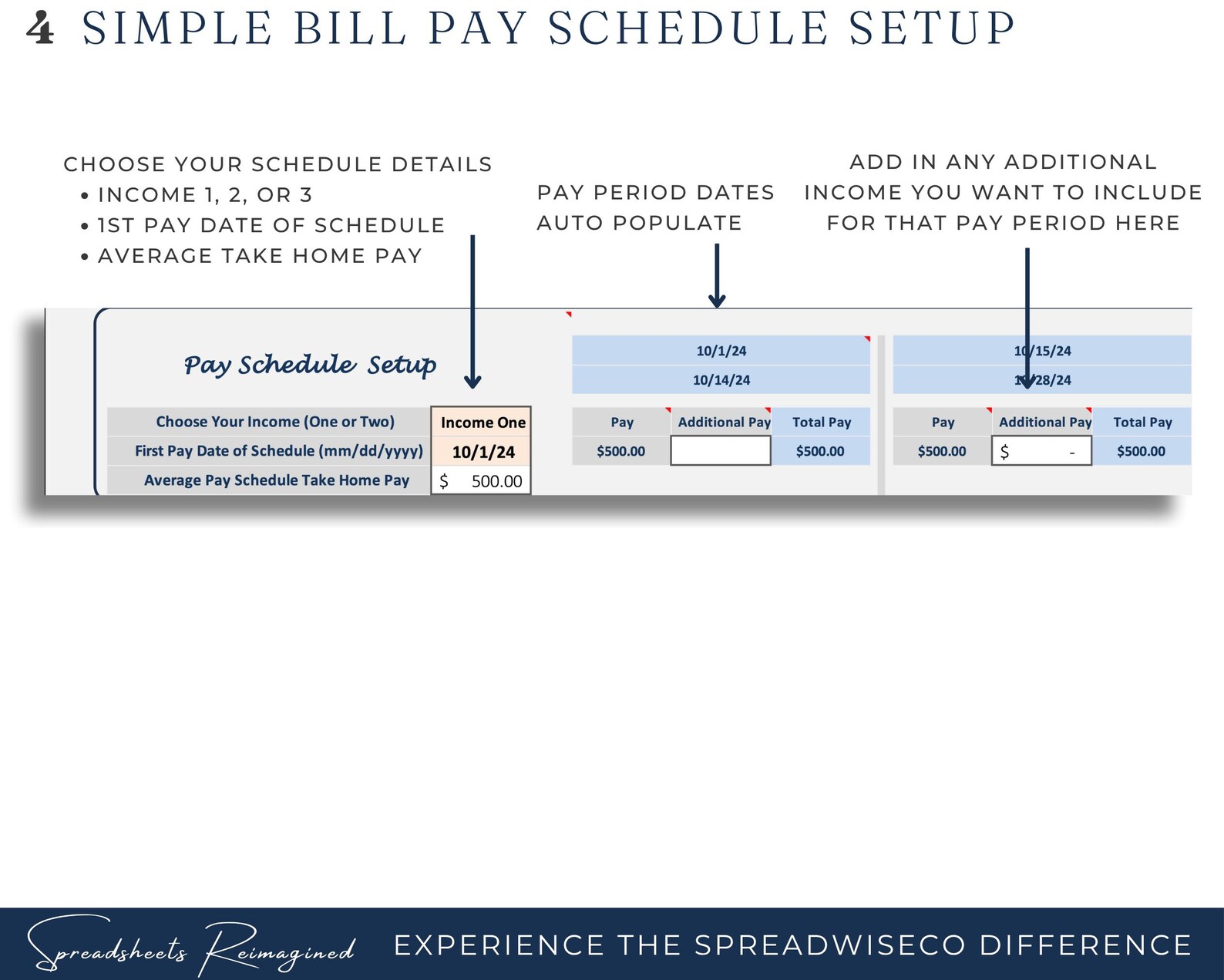 Premium Bill &amp; Expense Tracker Spreadsheet Excel, Weekly Budget, Bi ...