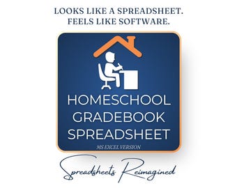 Premium Homeschool Gradebook Spreadsheet Excel, Student Grade Tracker, Homeschool Planner, Assignment Tracker & Calendar, GPA and Transcript