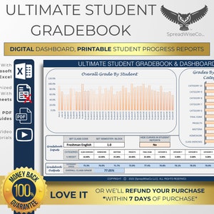 Printable Gradebook Pages Single or Double Sided to Lay Flat in