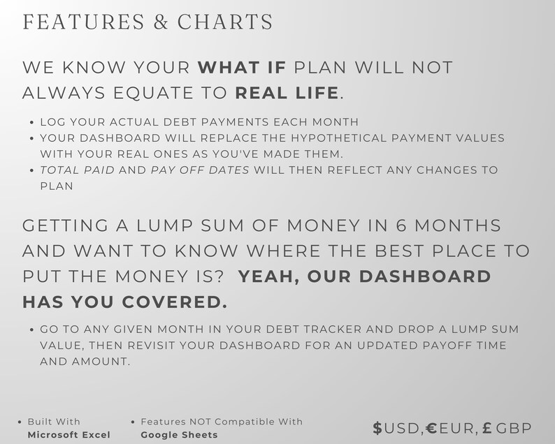 Debt Management Dashboard INSTANT DOWNLOAD Debt Free Etsy