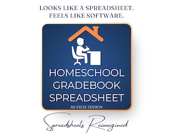Premium SBG Homeschool Gradebook Spreadsheet Excel, Standards Based Grading and Planner, Assignment Tracker & Calendar, GPA and Transcript