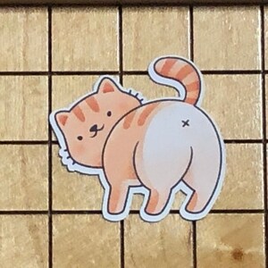 5 MINI cat stickers, mini stickers, cat sticker pack, cat decal, butt stickers, tiny stickers, phone case decal, laptop decal, waterproof
