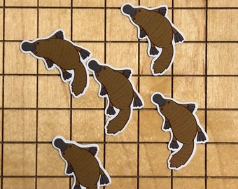 5 MINI platypus stickers, platypus decal, mini stickers, small stickers, laptop decal, cute, phone case decal, tiny stickers, sticker pack