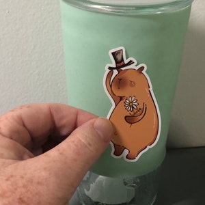 Capybara sticker, boyfriend sticker, capybara decal, capybara gift, waterproof decal, phone case decal, tumbler decal, laptop decal, cute