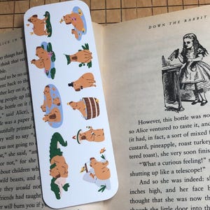Capybara bookmark, capybara, animal bookmark, reading, library, book, friend gift, bookish, friend gift, funny bookmark, cute bookmark