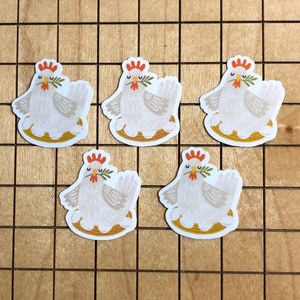 5 MINI chicken stickers, mini stickers, tiny sticker, chicken decal, laptop decal, phone case sticker, water bottle sticker, tumbler sticker