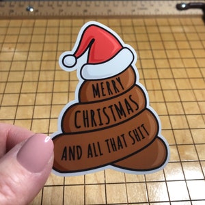 Poop sticker, Christmas poop, Christmas sticker, water bottle sticker, laptop sticker, phone case sticker, mac book sticker, poop emoji