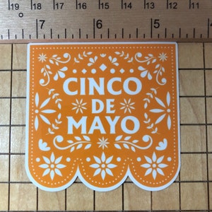Cinco de Mayo Papel Picado sticker, cut paper, Mexican sticker, Water Bottle decal, Laptop decal, phone case sticker, kindle sticker