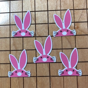 5 MINI pink rabbit stickers, rabbit decal, tiny sticker, sticker pack, laptop decal, water bottle sticker,  bunny sticker, Easter sticker