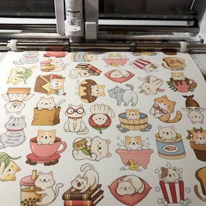 12 cat MINI sticker set, cat stickers, cat sticker pack, cat gift, cute cat, tiny stickers, kitten decal, planner, journal, phone case decal