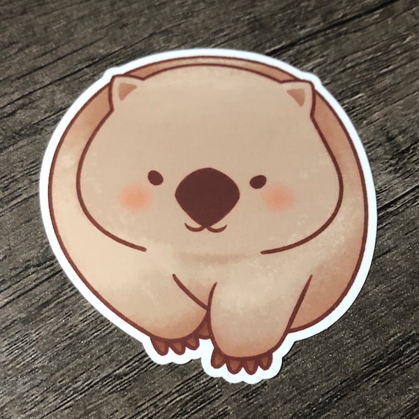 wombat sticker, chonky wombat, cute wombat, wombat decal, wombat gift, Australian animal, waterproof, laptop decal, phone case sticker