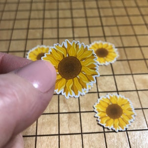 5 MINI stickers tournesol, sticker tournesol, petit sticker, lot d'autocollants, sticker pour ordinateur portable, sticker pour bouteille d'eau, mini sticker, sticker pour coque de téléphone