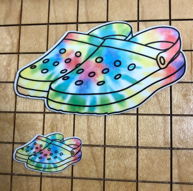 5 MINI Crocs Stickers, Tie Dye Crocs Decal, Crocs Sticker, Tie Dye ...