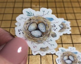 5 MINI nest stickers, nest decal, boho owl, bird nest sticker, boho sticker, tiny sticker, sticker pack, laptop decal, water bottle sticker