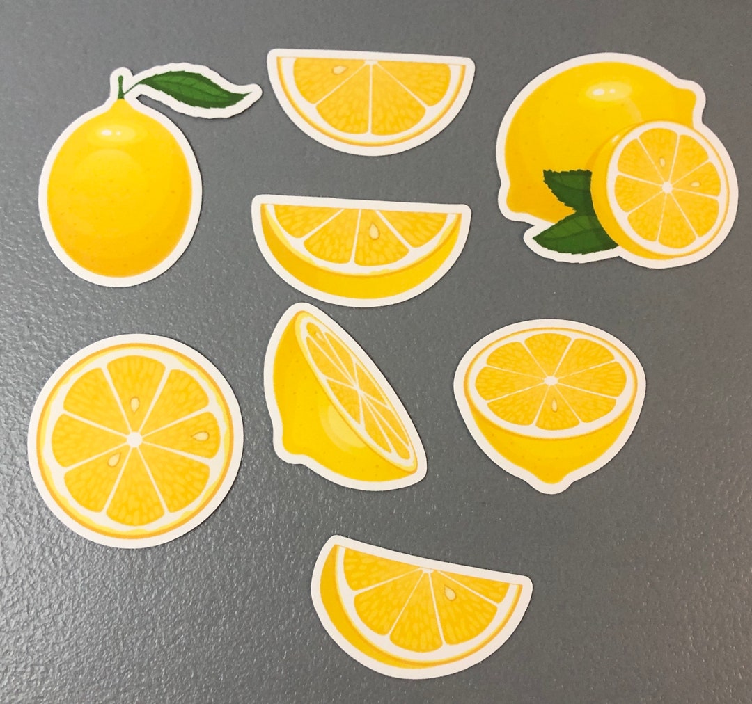 16 Lemon Sticker Pack, Lemon Party Favor, Lemon Decal, Lemon Decor ...