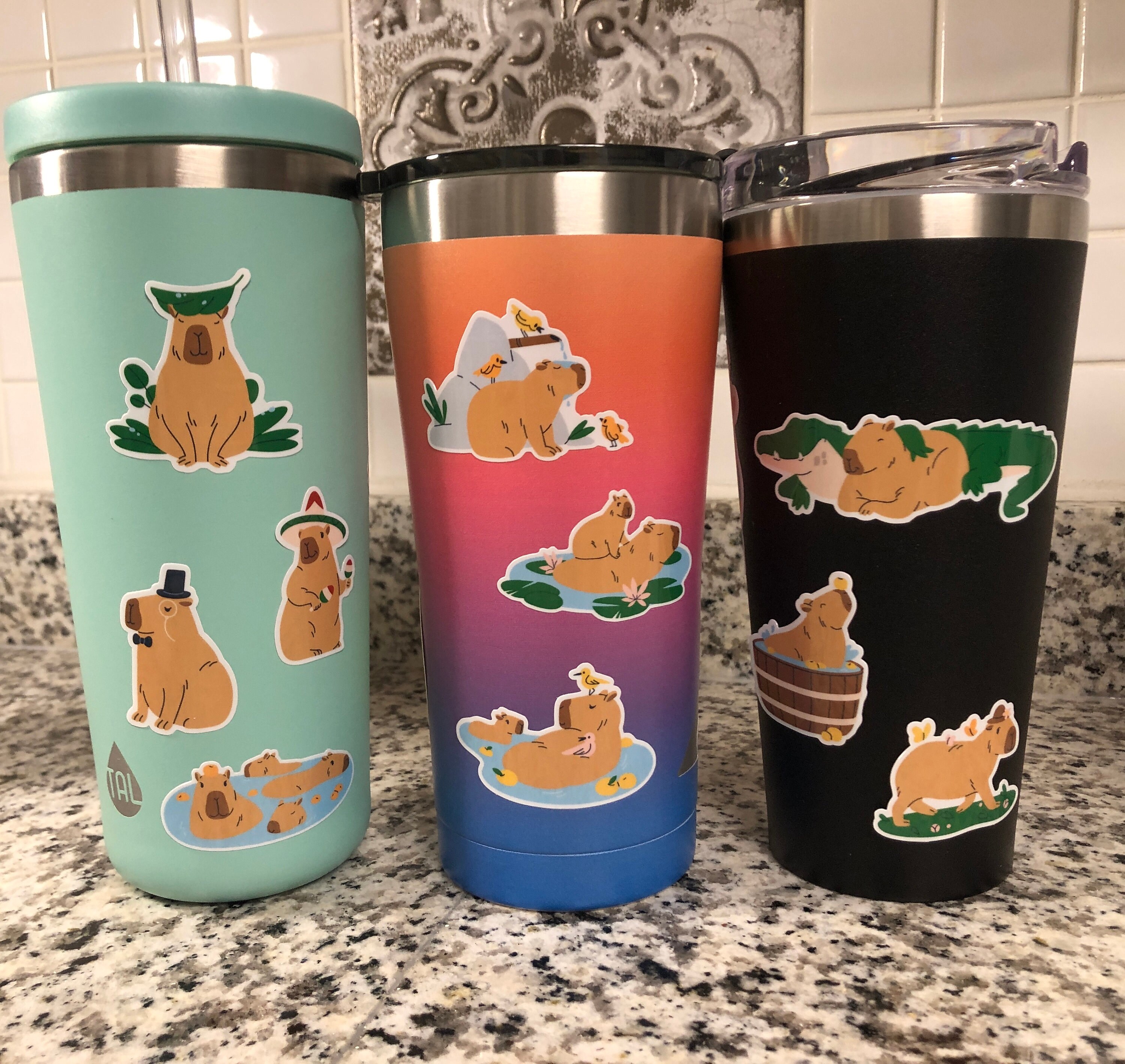 10 Cute Capybara Sticker Pack, Waterproof Decals for Laptop, Water ...
