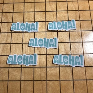 5 MINI Aloha stickers, Hawaii decal, kindle stickers, sticker pack, laptop decal, water bottle sticker, phone case sticker, vacation sticker