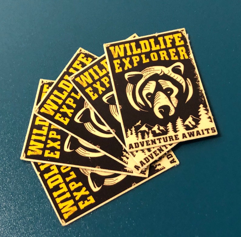 Large Wild Sticker 5 MINI Wildlife Stickers, Wildlife Decal, Tiny Stickers, Camping ...