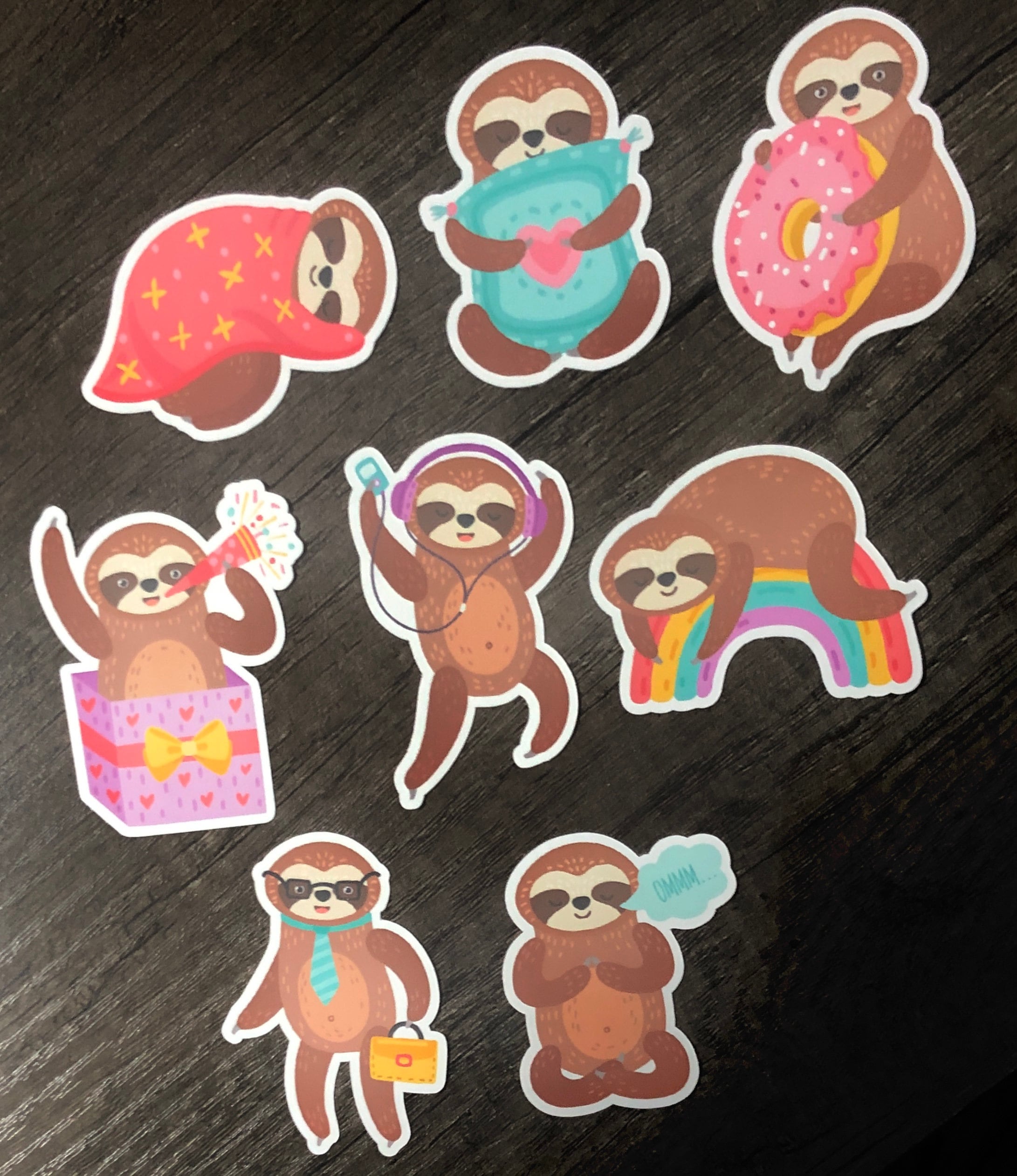 Window Sticker Sloth 8 Sloth Sticker Set, Sloth Sticker Pack, Sloth Sticker Sheet, Sloth ...