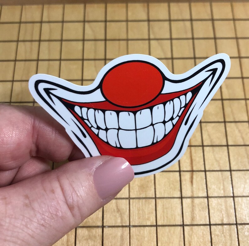 Clown Sticker Scary Decal Scary Clown Mouth Sticker Clown - Etsy