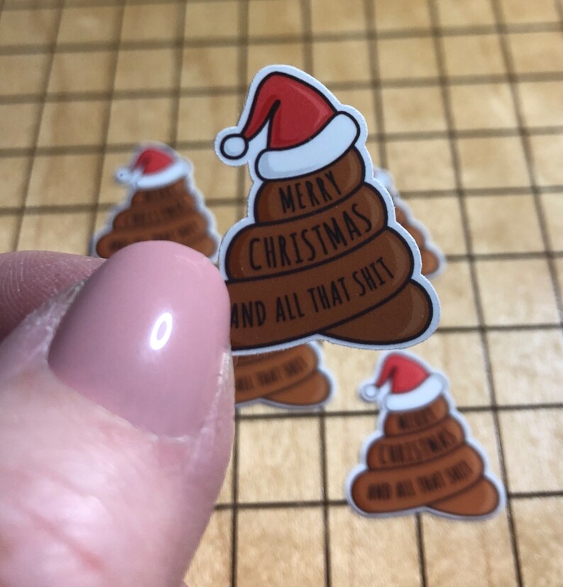 Poop Deck Sticker 5 MINI Poop Stickers, Poop Emoji, Merry Christmas, Christmas Sticker ...