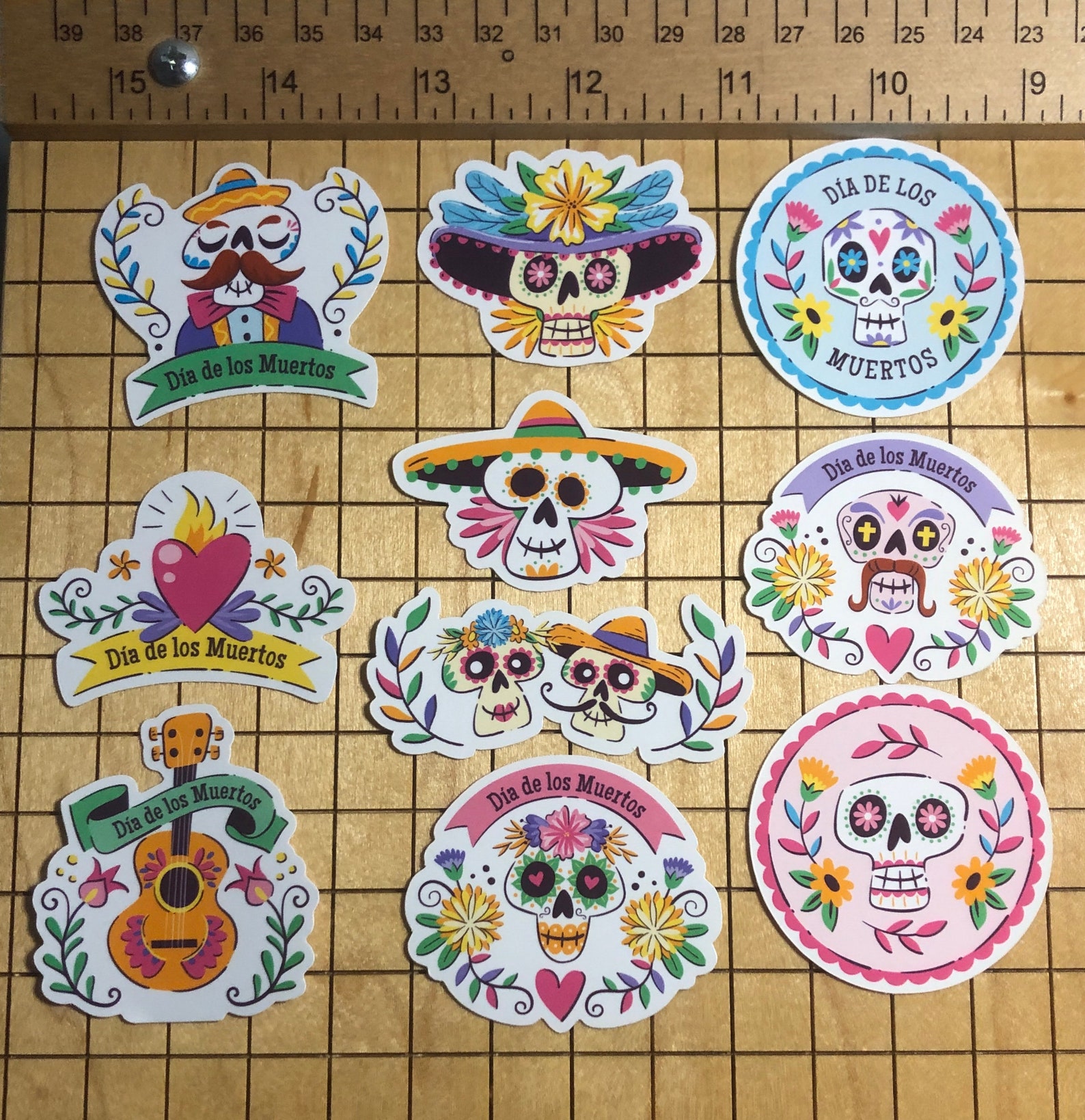 10 Day of the Dead Stickers, Dia De Los Muertos Stickers, Mexican Decal ...