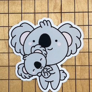 koala sticker, mom and baby, koala gift, party favor, tumbler decal, laptop decal, phone case decal,  waterproof vinyl, mother&#39;s day gift