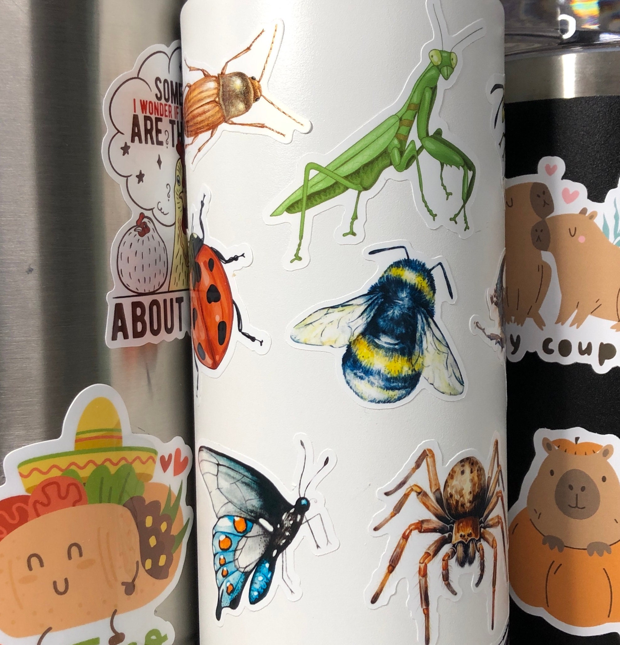 15 Insect Stickers, Sticker Pack, Bug Stickers, Spider Stickers, Beetle ...