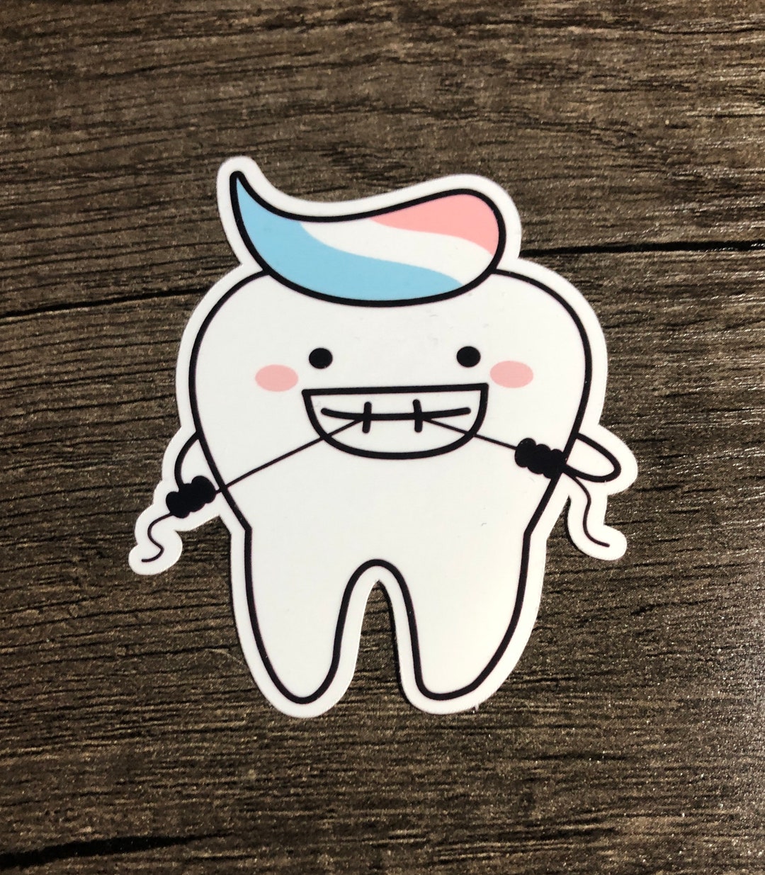 Tooth Sticker Tooth Decal Flossing Teeth Dentist Sticker Etsy