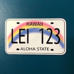 Hawaii sticker, Hawaii license plate sticker, Hawaii decal, Hawaii vacation, waterproof decal, scrapbook, laptop, phone case, tumbler decal