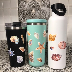 20 Sea shell sticker pack, sea shell decals, beach stickers, best friend gift, laptop stickers, summer vacation, journal, ocean sticker bild 2