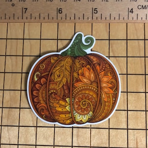pumpkin sticker, zentangle, Fall sticker, Autumn sticker, Pumpkin sticker, Thanksgiving sticker, phone case decal, sticker for water bottle