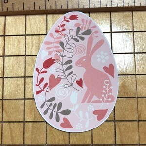 Egg sticker, egg decal, Easter sticker, pink sticker, water bottle sticker, laptop sticker, phone case sticker, rabbit sticker