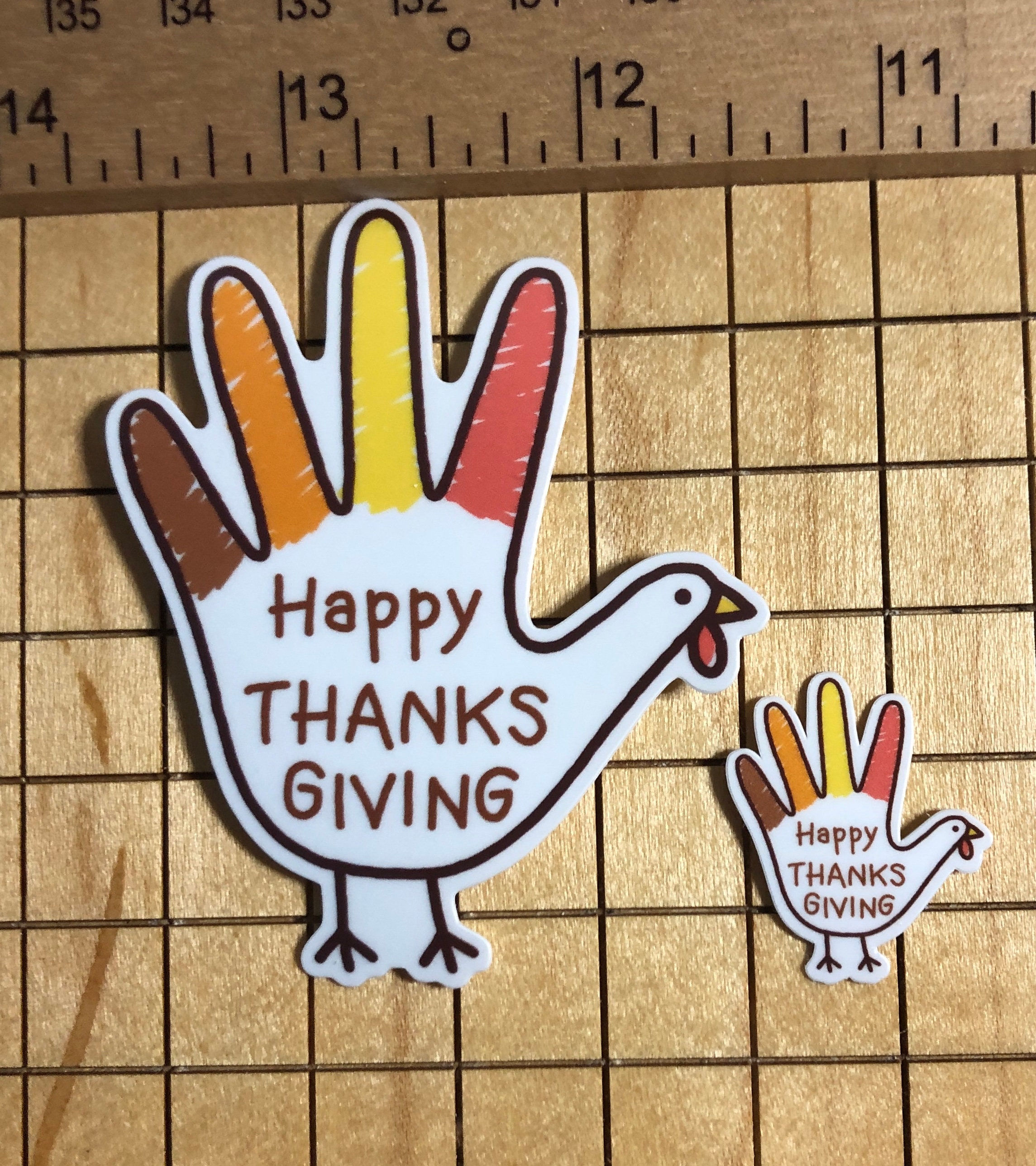Turkey Exopy Sticker 5 MINI Turkey Stickers, Turkey Decal, Turkey Hand, Thanksgiving Sticker ...