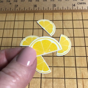 5 MINI lemon sticker pack, lemon decal, lemon sticker, lemon slice, phone case sticker, laptop decal, water bottle sticker, waterproof