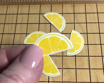 5 MINI lemon sticker pack, lemon decal, lemon sticker, lemon slice, phone case sticker, laptop decal, water bottle sticker, waterproof