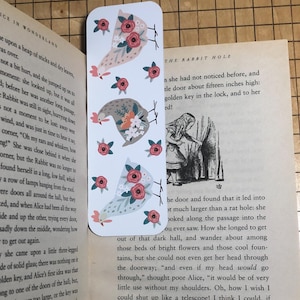 Chicken bookmark, gift for reader, farm bookmark, reading, chickens and flowers, bookish, friend gift, pastel, cute, book mark