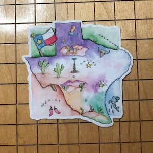 Texas sticker, State sticker, lone star state, phone case decal, laptop decal, water bottle sticker, kindle sticker, vacation decal, travel