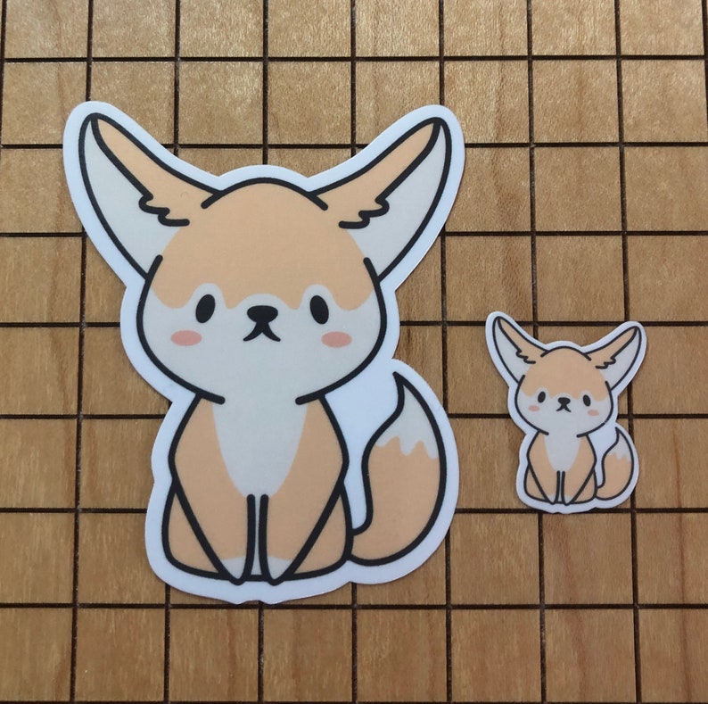 5 MINI Fennec Fox Stickers, Fox Decal, Friend Gift, Tiny Sticker ...