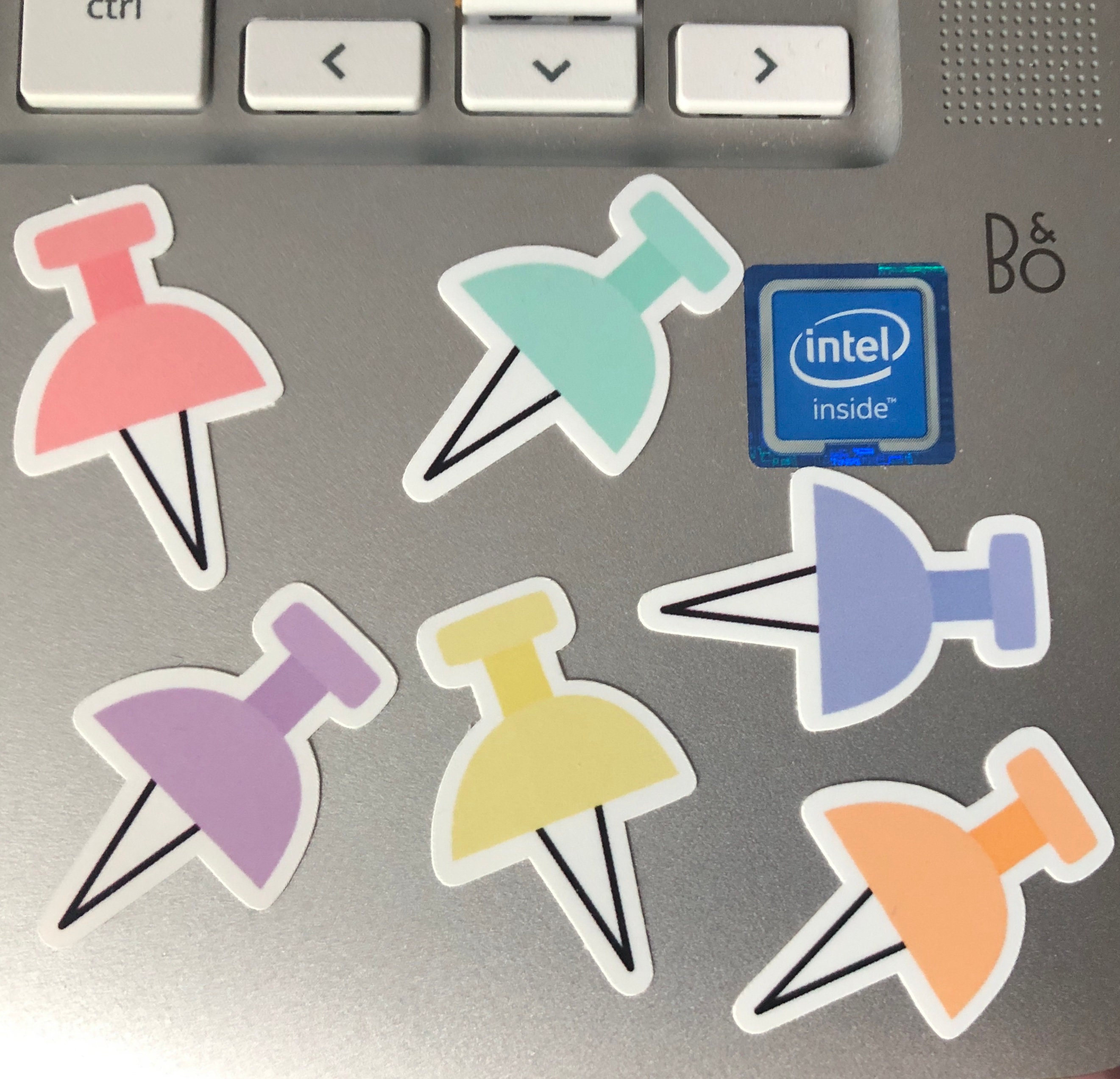 6 Pastel Push Pin Sticker Set Office Sticker Pack School - Etsy